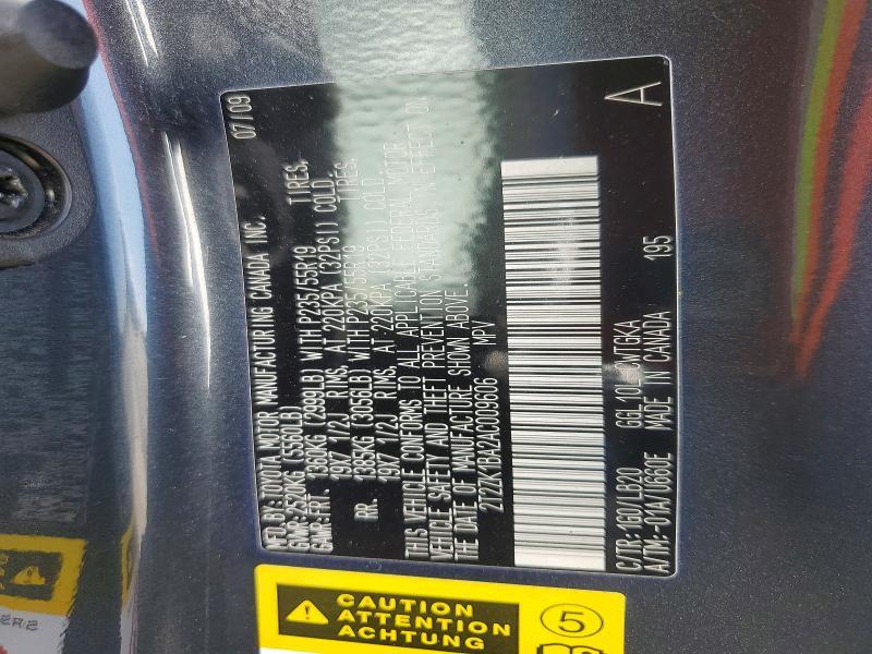 2T2ZK1BA2AC009606 2010 Lexus RX photo no. 13