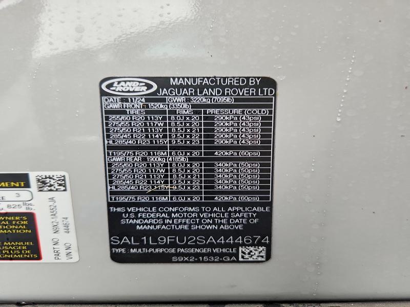 2025 Land Rover Range Rover — VIN SAL1L9FU2SA444674, şəkil 13