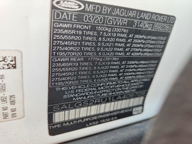 2020 Land Rover Range Rover — VIN SALGS2RU1LA406726, фото 13