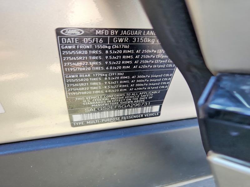 SALGS2EF5GA296731 2016 Land Rover Range Rover photo no. 13