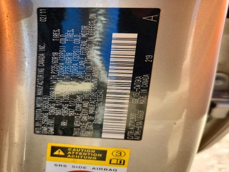 2T2BK1BA4BC103540 2011 Lexus RX photo no. 13