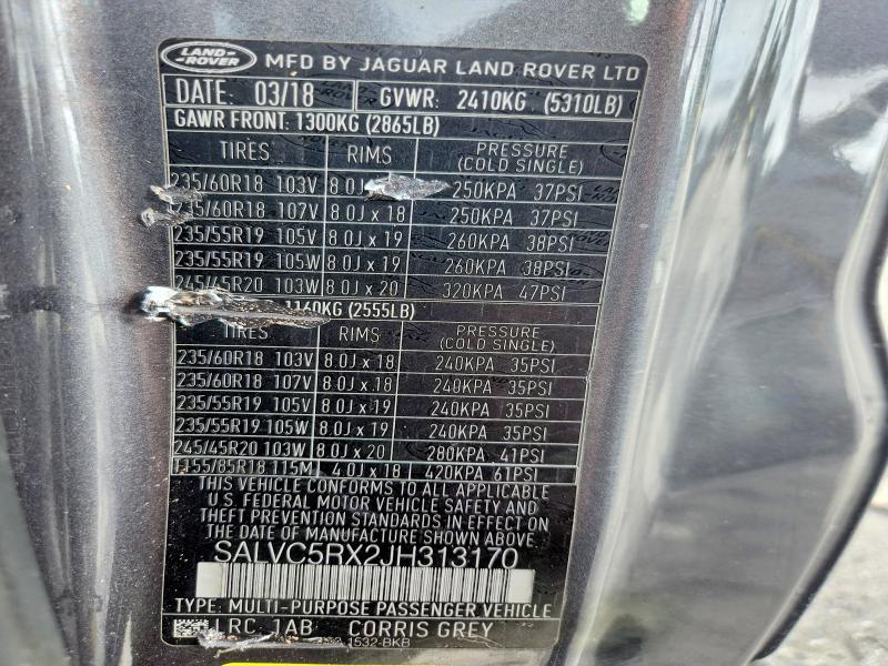 SALVC5RX2JH313170 2018 Land Rover Range Rover photo no. 12
