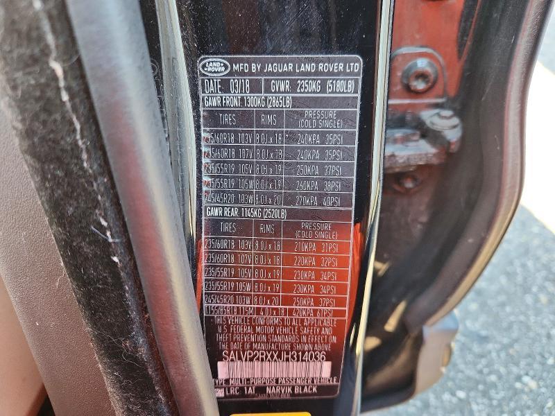 2018 Land Rover Range Rover — VIN SALVP2RXXJH314036, şəkil 13