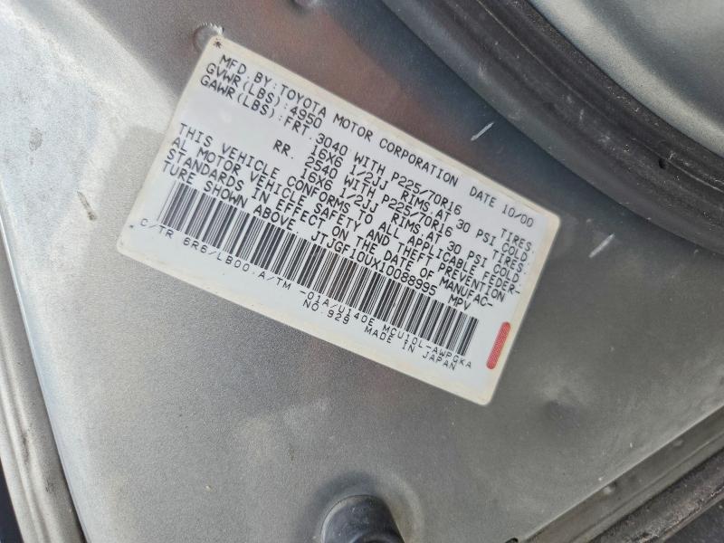JTJGF10UX10088995 2001 Lexus RX photo no. 13