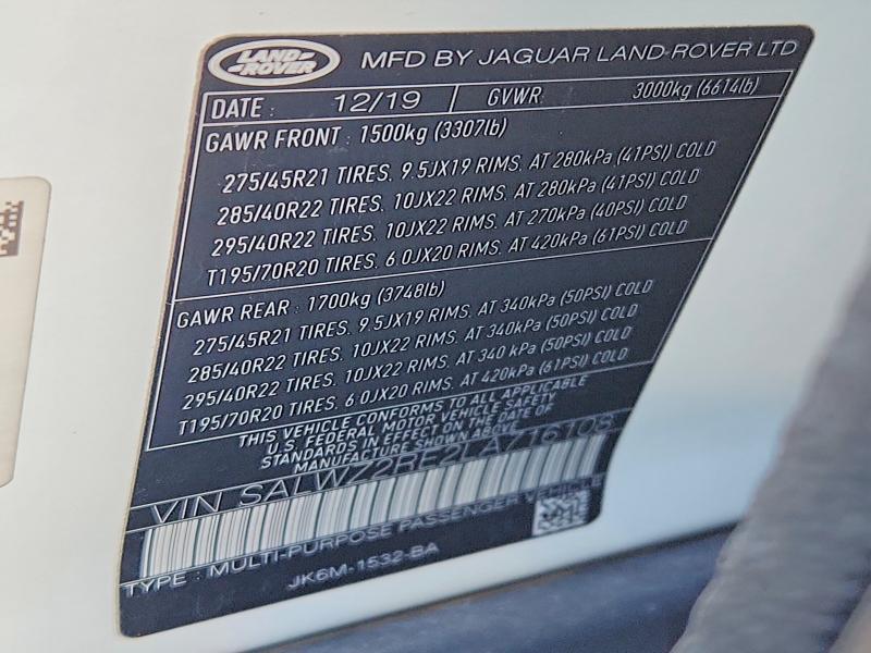 2020 Land Rover Range Rover — VIN SALWZ2RE2LA716108, şəkil 13