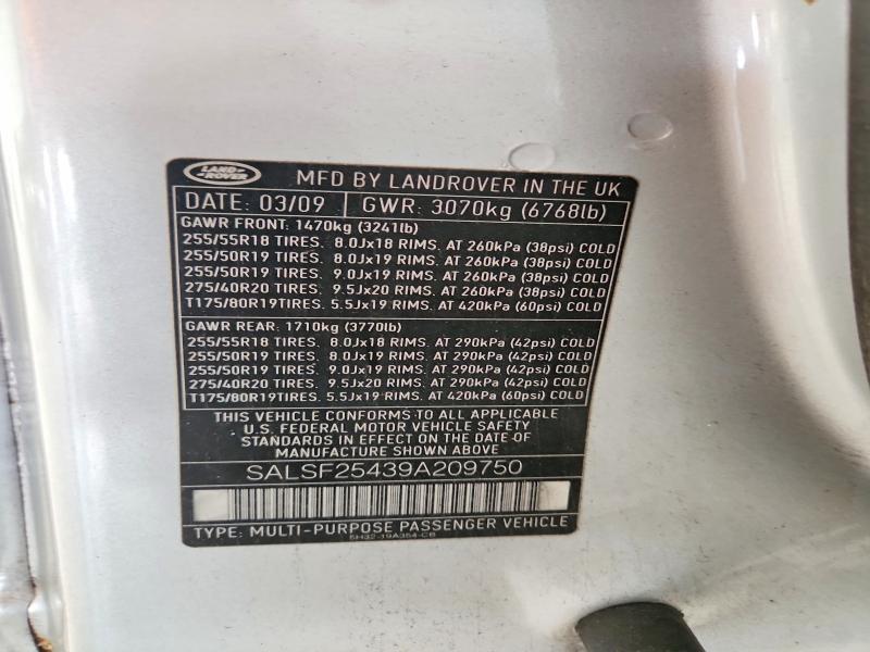 SALSF25439A209750 2009 Land Rover Range Rover photo no. 13