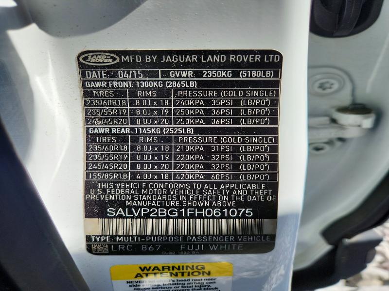 SALVP2BG1FH061075 2015 Land Rover Range Rover photo no. 13