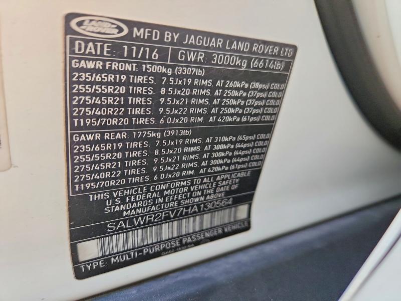 SALWR2FV7HA130564 2017 Land Rover Range Rover photo no. 13
