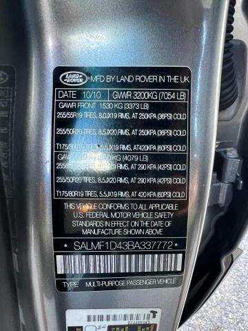 SALMF1D43BA337772 2011 Land Rover Range Rover photo no. 10