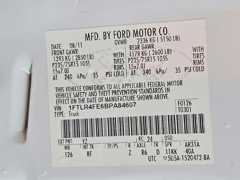 1FTLR4FE6BPA84607 2011 Ford Ranger photo no. 12