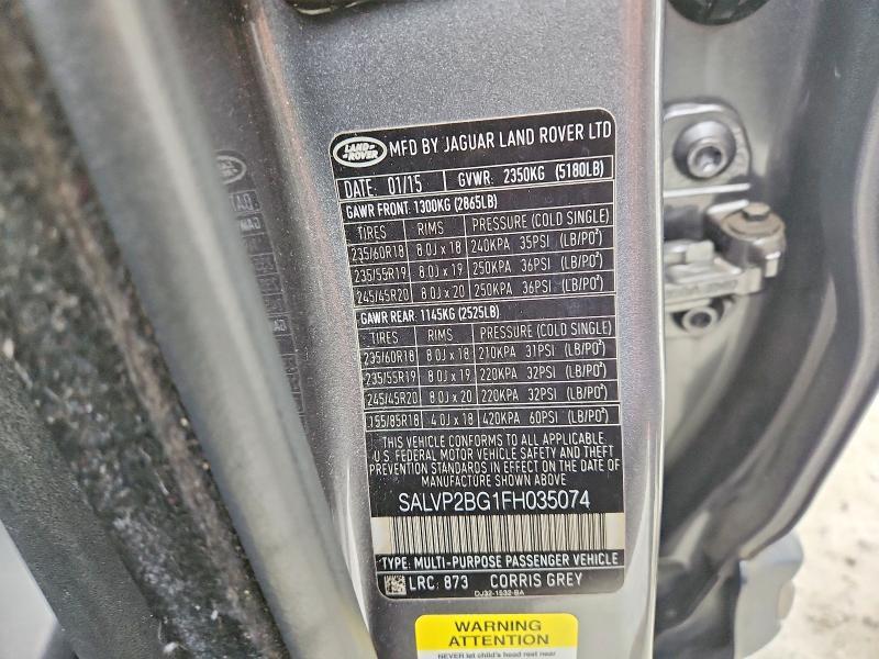 SALVP2BG1FH035074 2015 Land Rover Range Rover photo no. 13