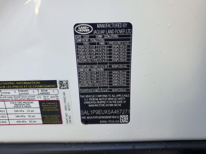 2025 Land Rover Range Rover — VIN SAL1P9EUXSA467271, şəkil 13