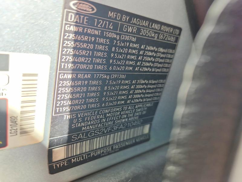 SALGS2VF3FA210492 2015 Land Rover Range Rover photo no. 13