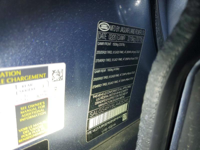 2020 Land Rover Range Rover — VIN SALGS4RY8LA405345, şəkil 13
