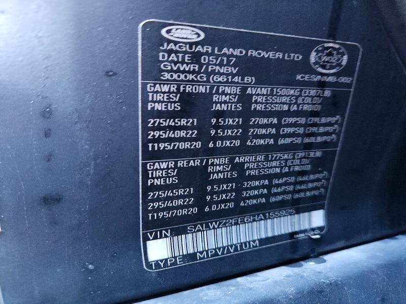 SALWZ2FE6HA155925 2017 Land Rover Range Rover photo no. 13