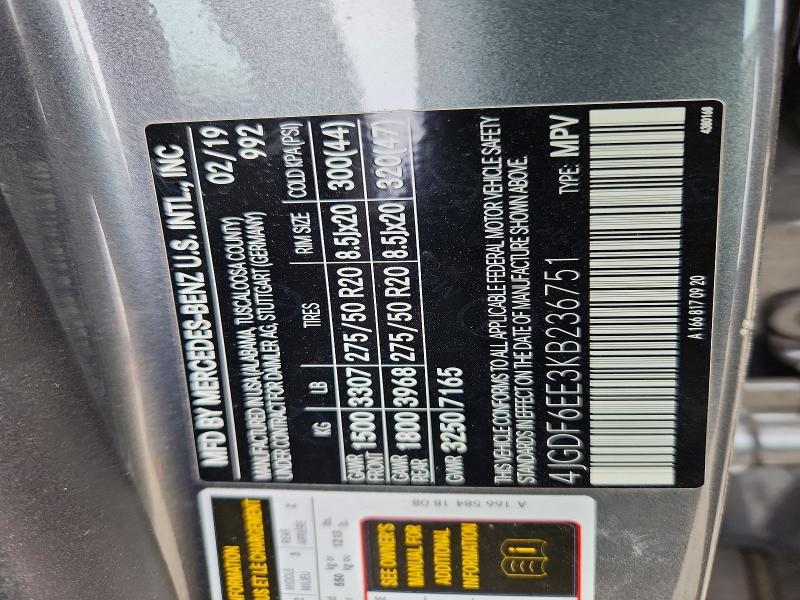 2019 Mercedes-Benz GLS-Class — VIN 4JGDF6EE3KB236751, şəkil 14