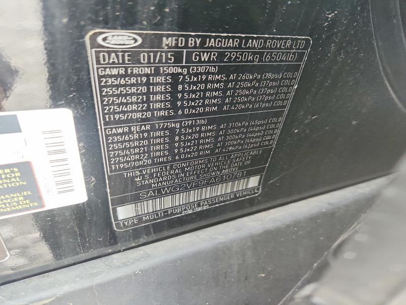 SALWG2VF9FA610781 2015 Land Rover Range Rover photo no. 13