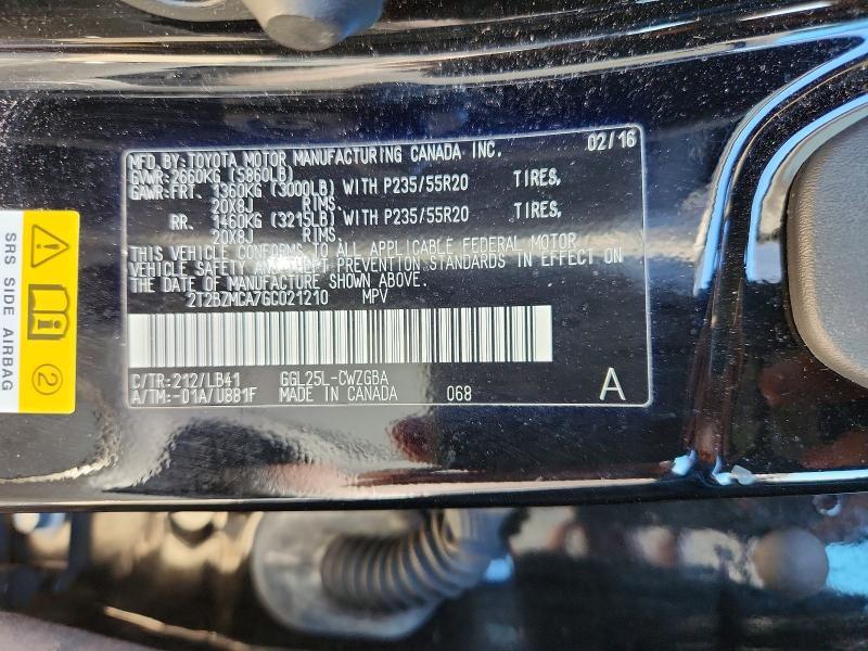 2016 Lexus RX — VIN 2T2BZMCA7GC021210, şəkil 13
