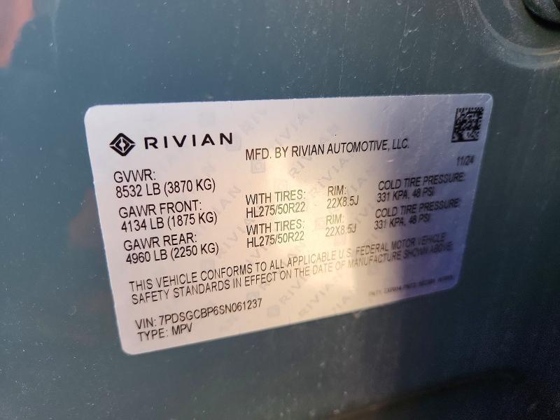 7PDSGCBP6SN061237 2025 Rivian R1S photo no. 13