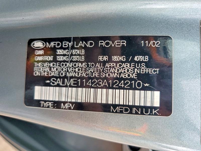 SALME11423A124210 2003 Land Rover Range Rover photo no. 13