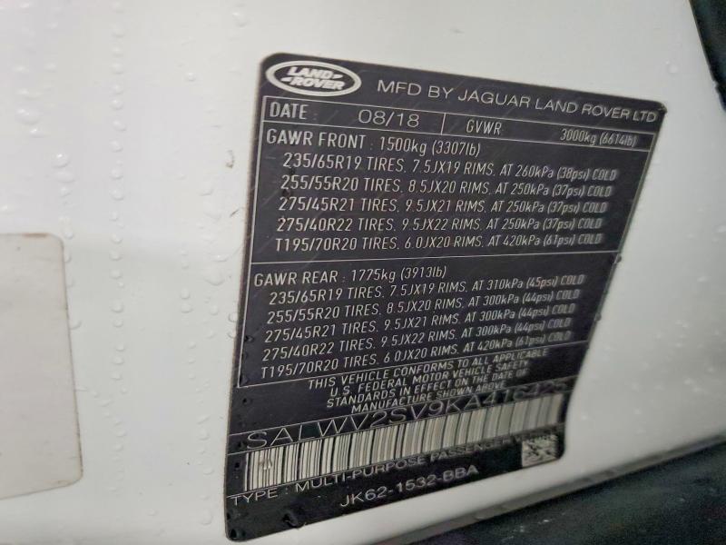 SALWV2SV9KA416425 2019 Land Rover Range Rover photo no. 13