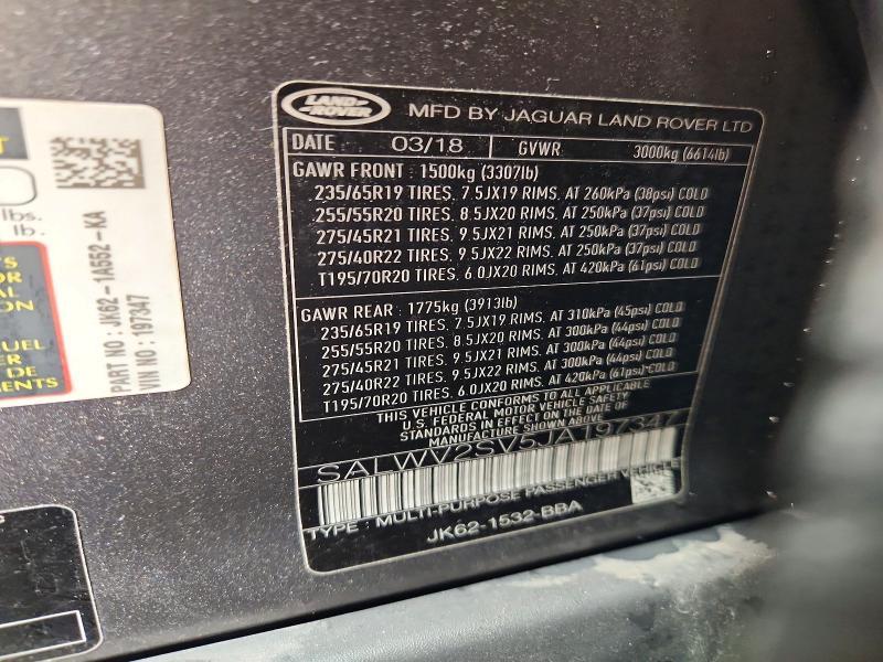 SALWV2SV5JA197347 2018 Land Rover Range Rover photo no. 13