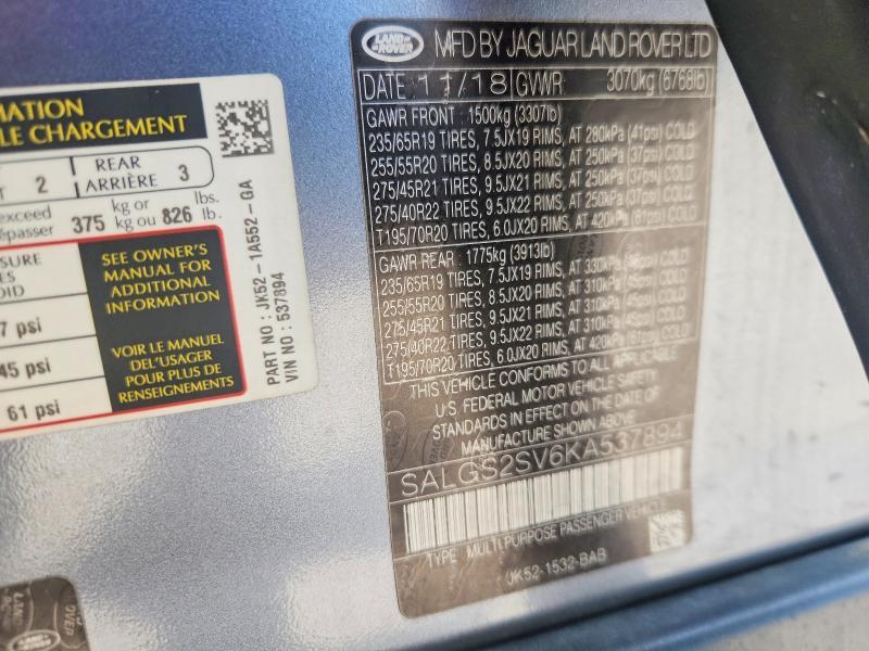 SALGS2SV6KA537894 2019 Land Rover Range Rover photo no. 13