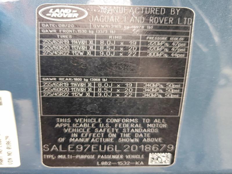 SALE97EU6L2018679 2020 Land Rover Defender photo no. 13