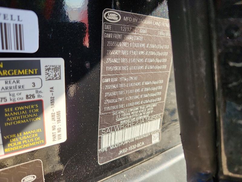 2018 Land Rover Range Rover — VIN SALWR2RE2JA184565, şəkil 14