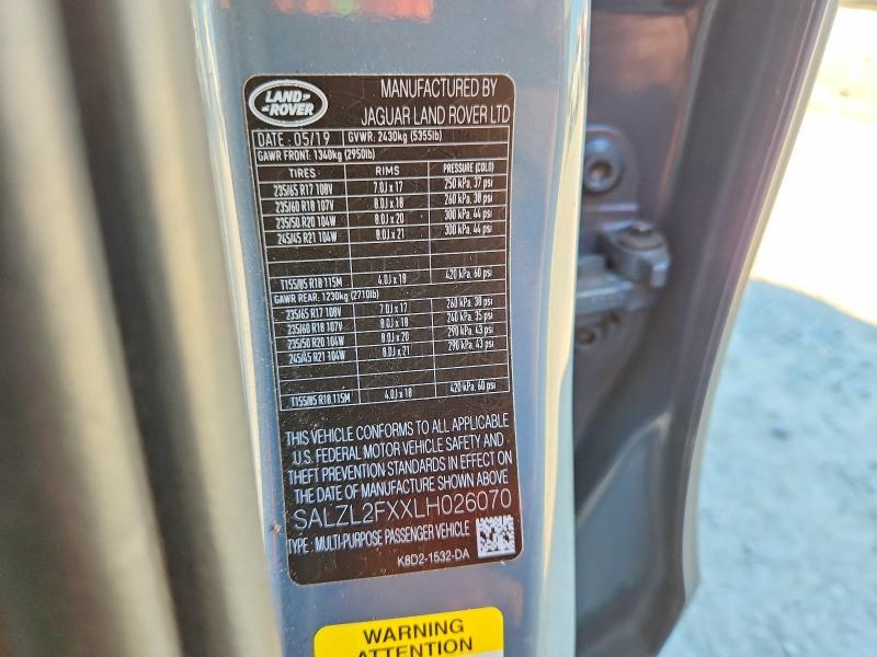 2020 Land Rover Range Rover — VIN SALZL2FXXLH026070, şəkil 13