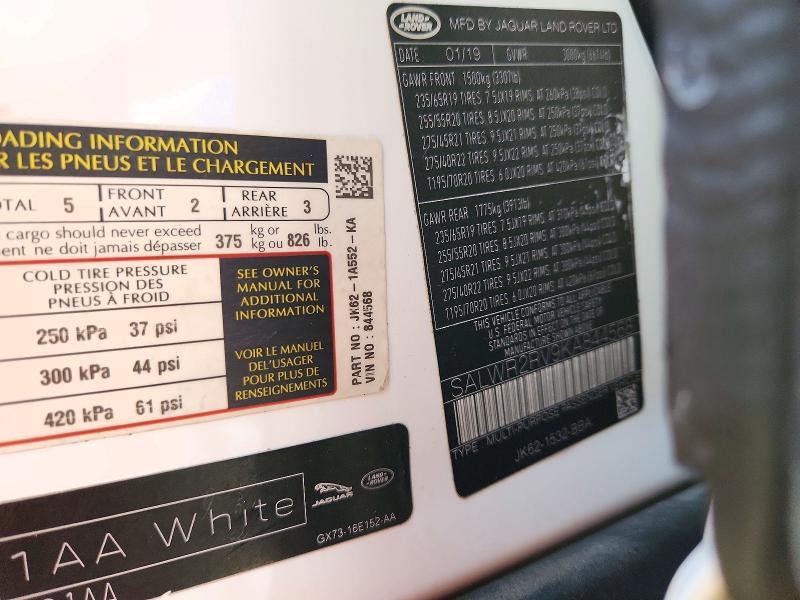 2019 Land Rover Range Rover — VIN SALWR2RV9KA844568, şəkil 13