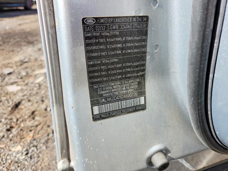 SALAK2D41CA620726 2012 Land Rover LR4 photo no. 12