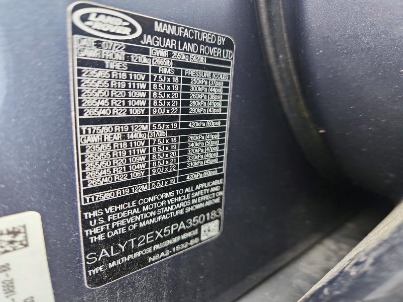 2023 Land Rover Range Rover — VIN SALYT2EX5PA350183, şəkil 14