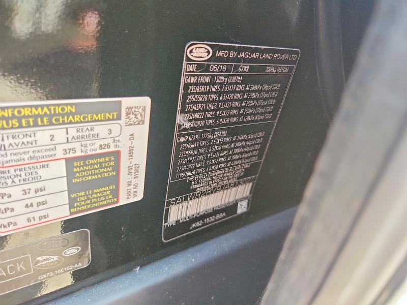SALWR2RV9JA813027 2018 Land Rover Range Rover photo no. 13