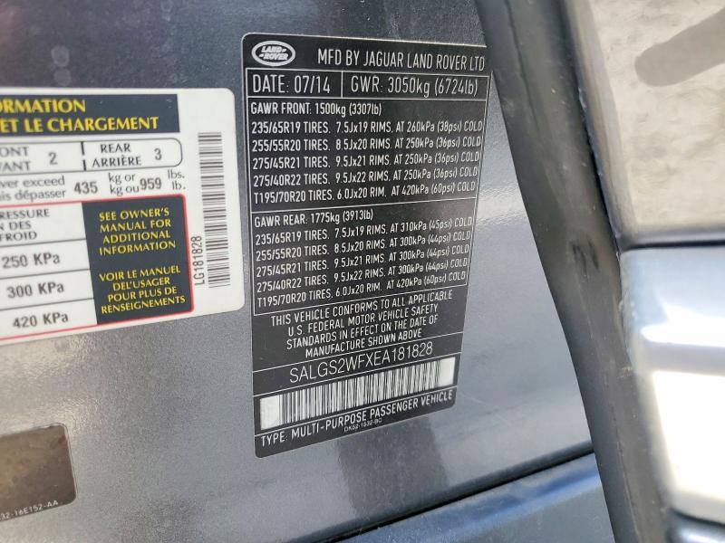SALGS2WFXEA181828 2014 Land Rover Range Rover photo no. 13
