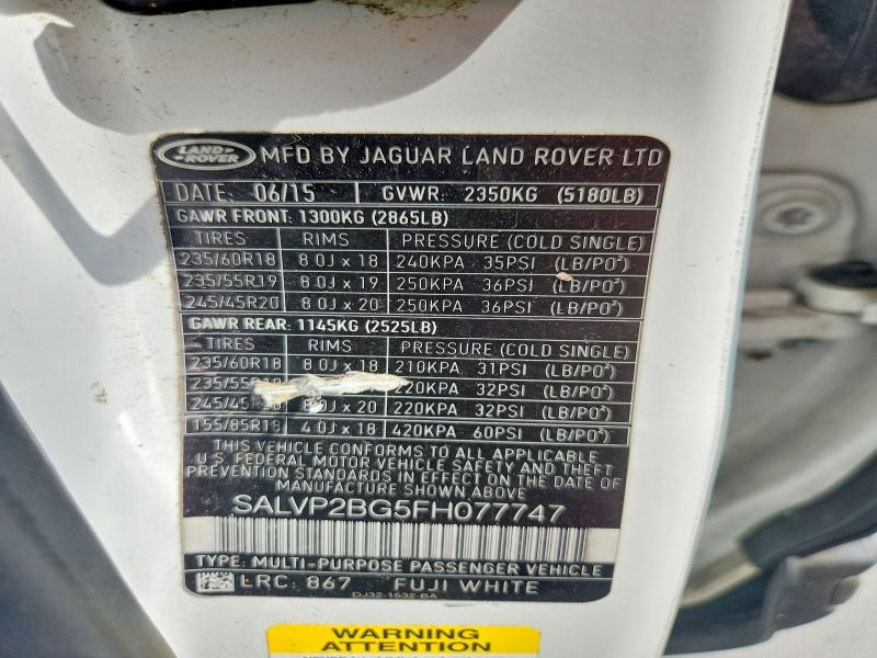 SALVP2BG5FH077747 2015 Land Rover Range Rover photo no. 13