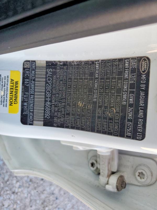 2017 Land Rover Discovery — VIN SALCP2BG8HH668892, şəkil 13