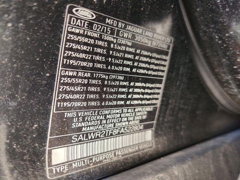 SALWR2TF8FA522804 2015 Land Rover Range Rover photo no. 13
