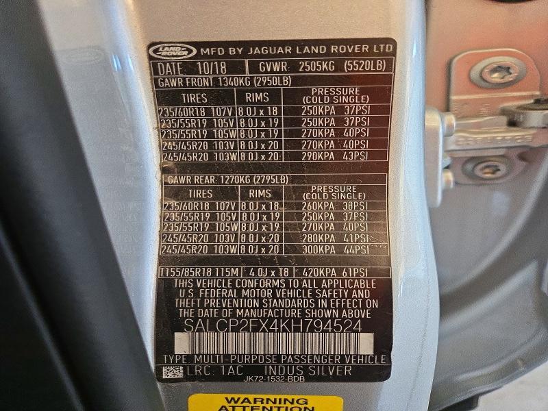 2019 Land Rover Discovery — VIN SALCP2FX4KH794524, şəkil 13