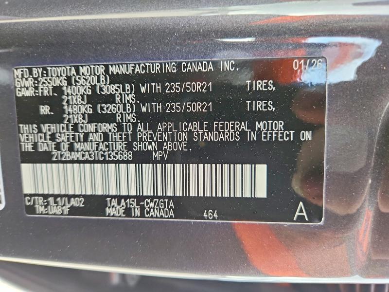 2026 Lexus RX — VIN 2T2BAMCA3TC135688, şəkil 13