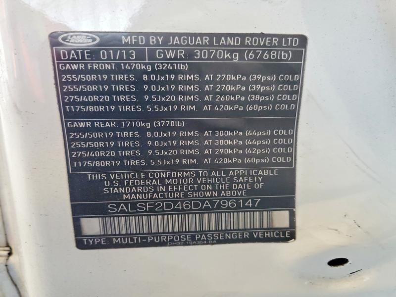 SALSF2D46DA796147 2013 Land Rover Range Rover photo no. 13