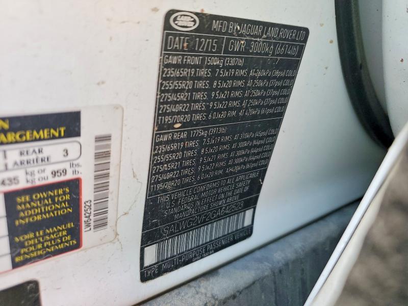 SALWG2VF2GA642523 2016 Land Rover Range Rover photo no. 13