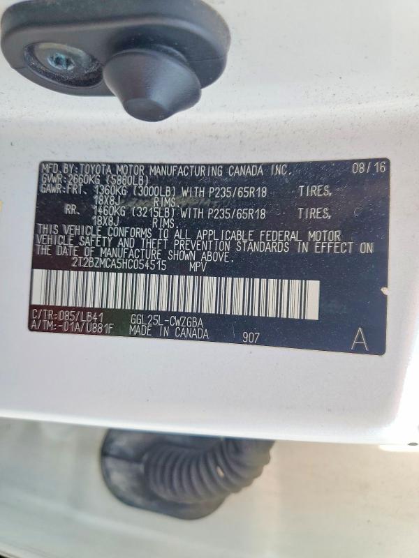 2017 Lexus RX — VIN 2T2BZMCA5HC054515, şəkil 13