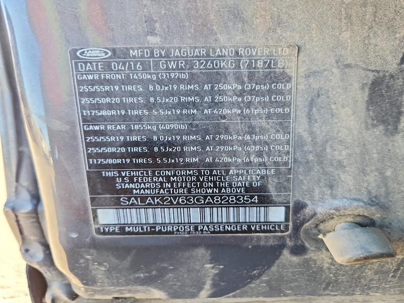 SALAK2V63GA828354 2016 Land Rover LR4 photo no. 13