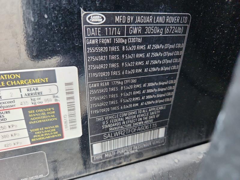 SALWR2TF0FA606115 2015 Land Rover Range Rover photo no. 13