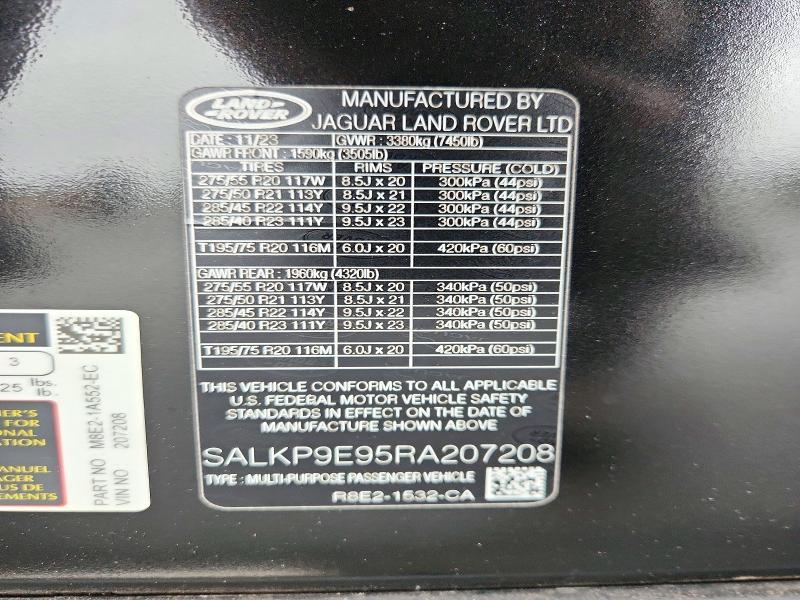 2024 Land Rover Range Rover — VIN SALKP9E95RA207208, şəkil 13