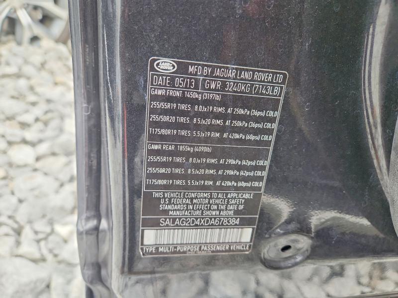 SALAG2D4XDA678384 2013 Land Rover LR4 photo no. 12