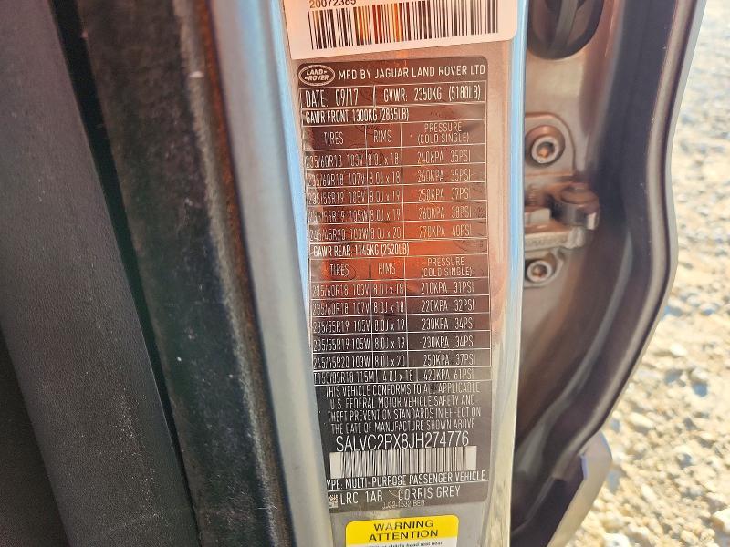 2018 Land Rover Range Rover — VIN SALVC2RX8JH274776, şəkil 13