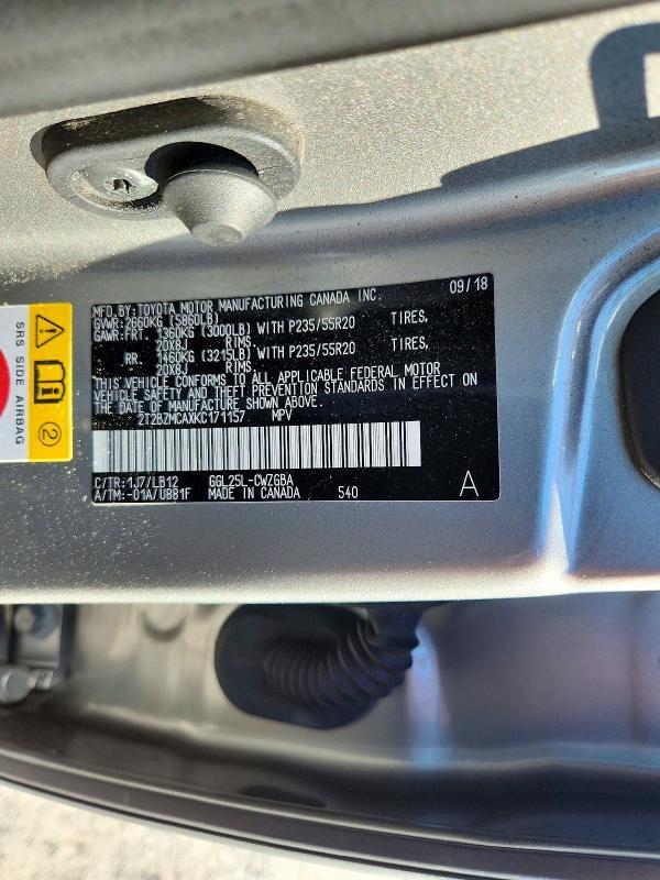 2019 Lexus RX — VIN 2T2BZMCAXKC171157, şəkil 13