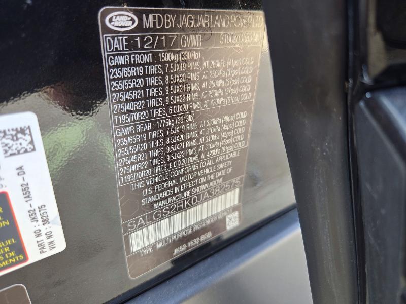 2018 Land Rover Range Rover — VIN SALGS2RK0JA382575, şəkil 14